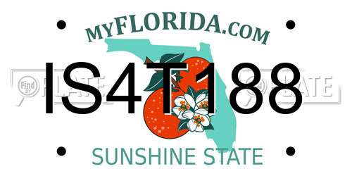 IS4T188 Florida License Plate