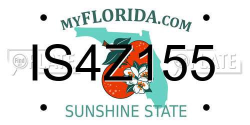 IS4Z155 Florida License Plate
