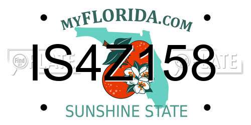 IS4Z158 Florida License Plate