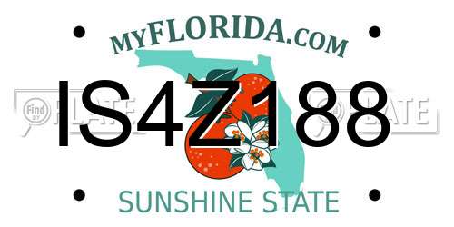 IS4Z188 Florida License Plate