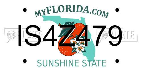 IS4Z479 Florida License Plate