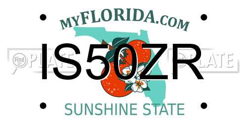 IS50ZR Florida License Plate