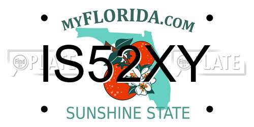 IS52XY Florida License Plate