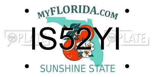IS52YI Florida License Plate