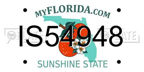 IS54948 Florida License Plate