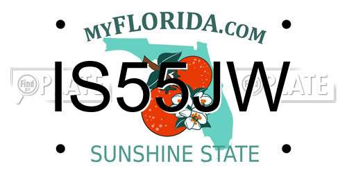 IS55JW Florida License Plate