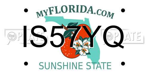 IS57YQ Florida License Plate