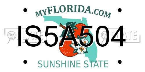 IS5A504 Florida License Plate