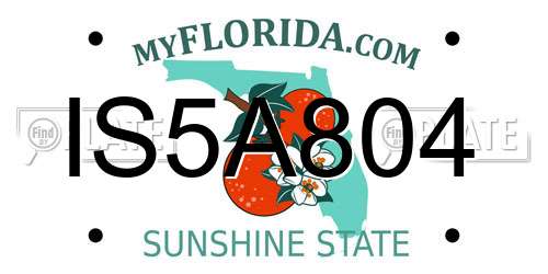 IS5A804 Florida License Plate