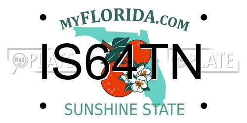 IS64TN Florida License Plate