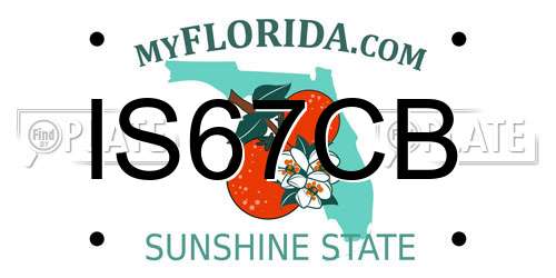 IS67CB Florida License Plate