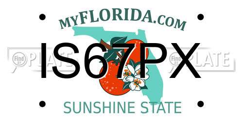 IS67PX Florida License Plate