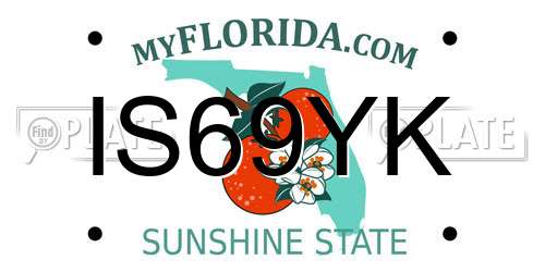 IS69YK Florida License Plate