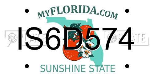 IS6D574 Florida License Plate