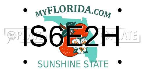 IS6E2H Florida License Plate