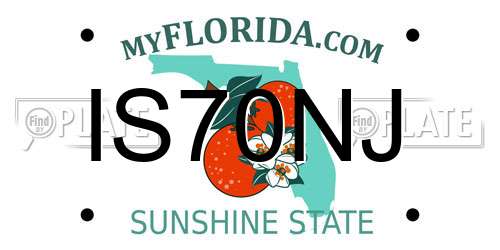 IS70NJ Florida License Plate
