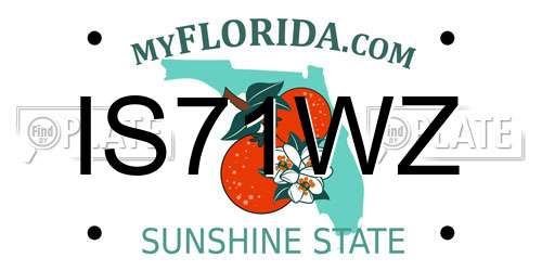 IS71WZ Florida License Plate