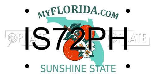 IS72PH Florida License Plate