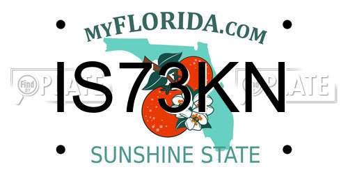 IS73KN Florida License Plate