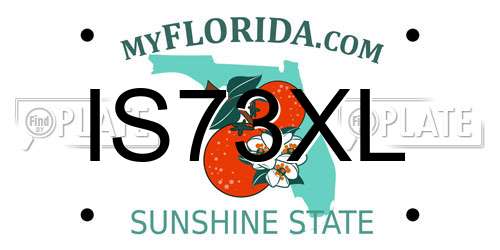 IS73XL Florida License Plate