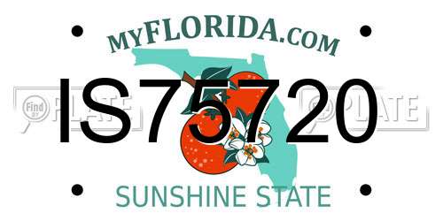 IS75720 Florida License Plate