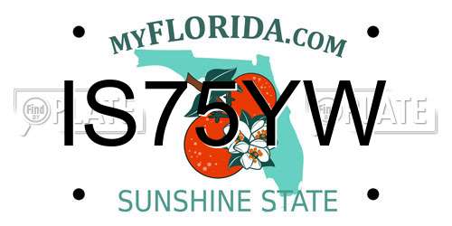 IS75YW Florida License Plate