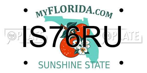 IS76RU Florida License Plate