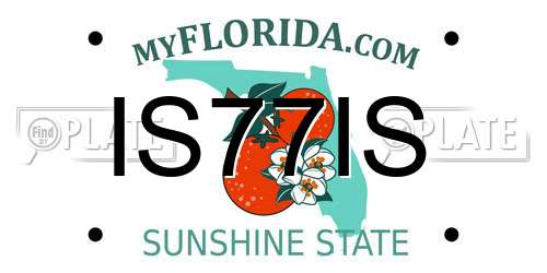 IS77IS Florida License Plate