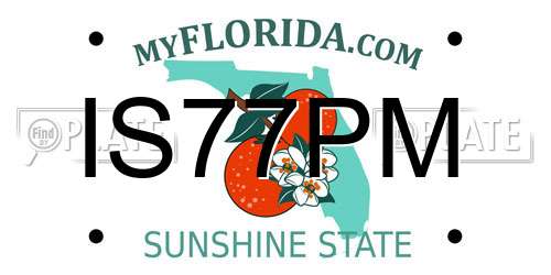 IS77PM Florida License Plate