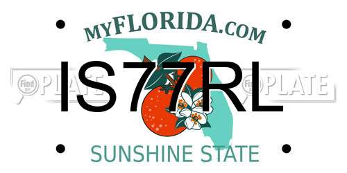 IS77RL Florida License Plate