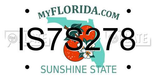 IS7S278 Florida License Plate