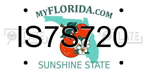 IS7S720 Florida License Plate