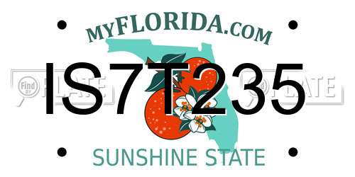 IS7T235 Florida License Plate