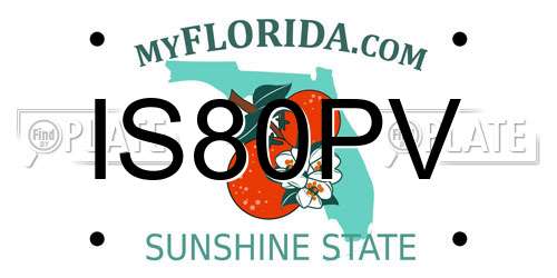 IS80PV Florida License Plate