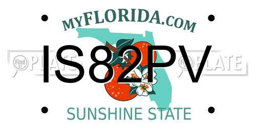 IS82PV Florida License Plate
