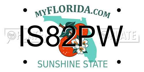 IS82PW Florida License Plate