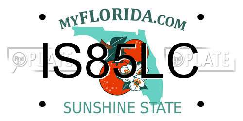 IS85LC Florida License Plate