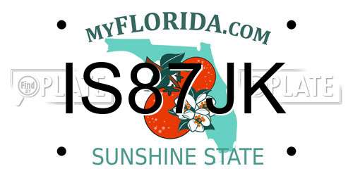 IS87JK Florida License Plate