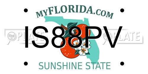 IS88PV Florida License Plate