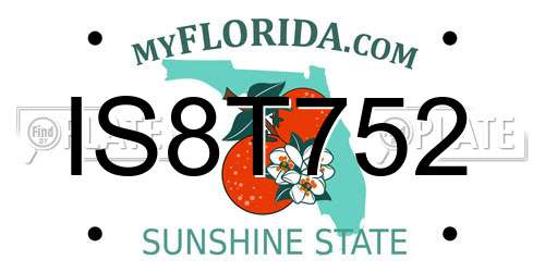 IS8T752 Florida License Plate