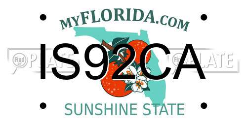 IS92CA Florida License Plate