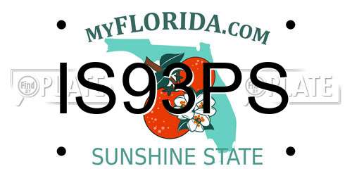 IS93PS Florida License Plate