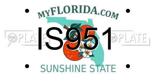 IS951 Florida License Plate