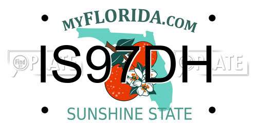 IS97DH Florida License Plate
