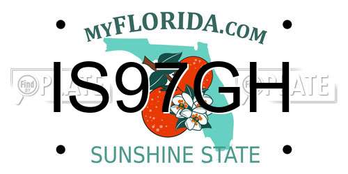 IS97GH Florida License Plate