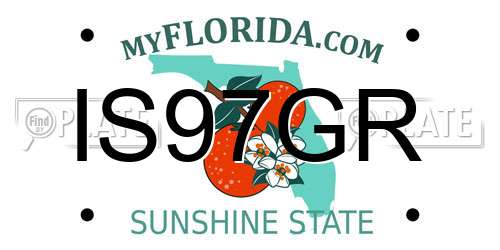 IS97GR Florida License Plate