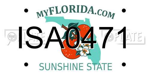 ISA0471 Florida License Plate