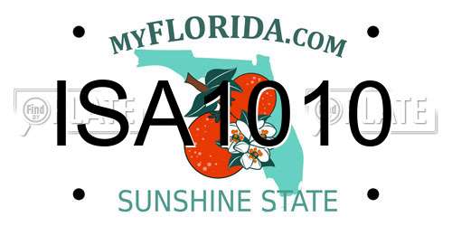 ISA1010 Florida License Plate