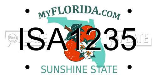 ISA1235 Florida License Plate