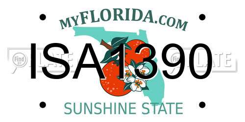 ISA1390 Florida License Plate